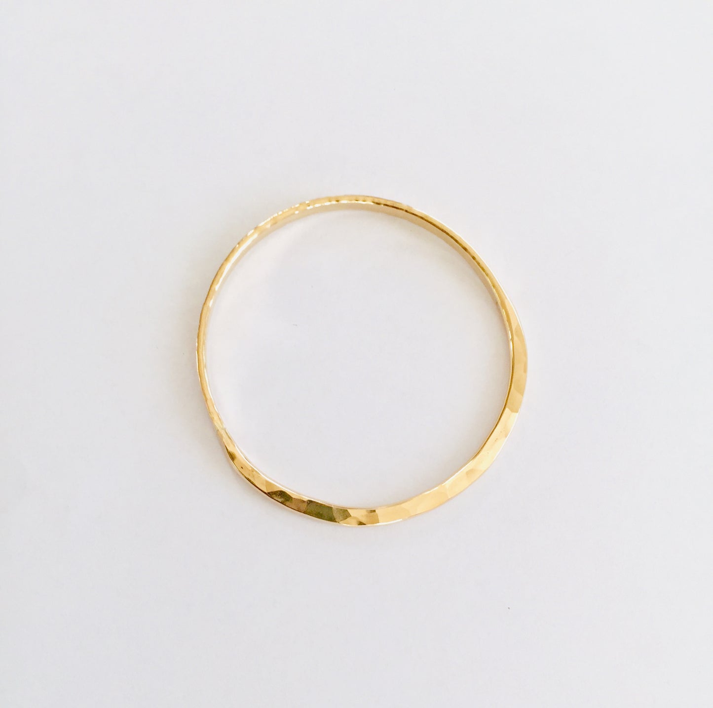 14K gold filled hand forged round bangle