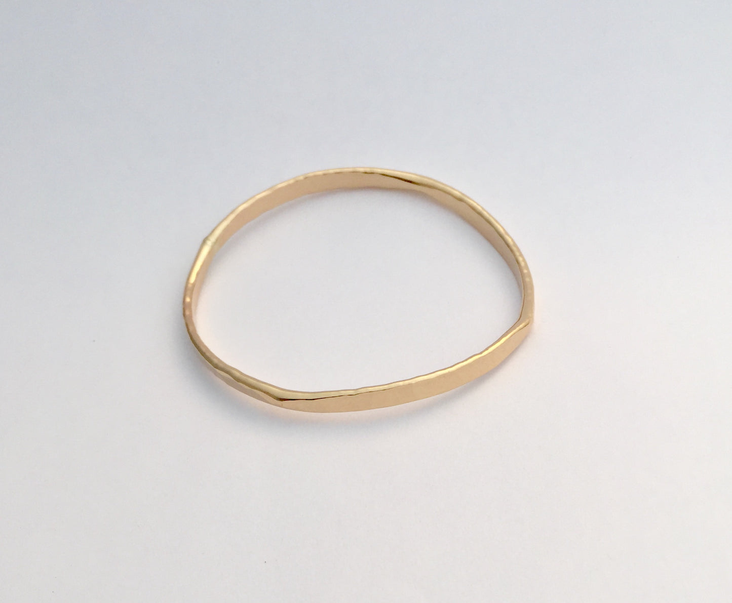 14K gold filled hand forged round bangle