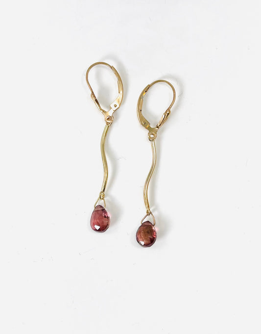 14K gold and faceted tourmaline drops