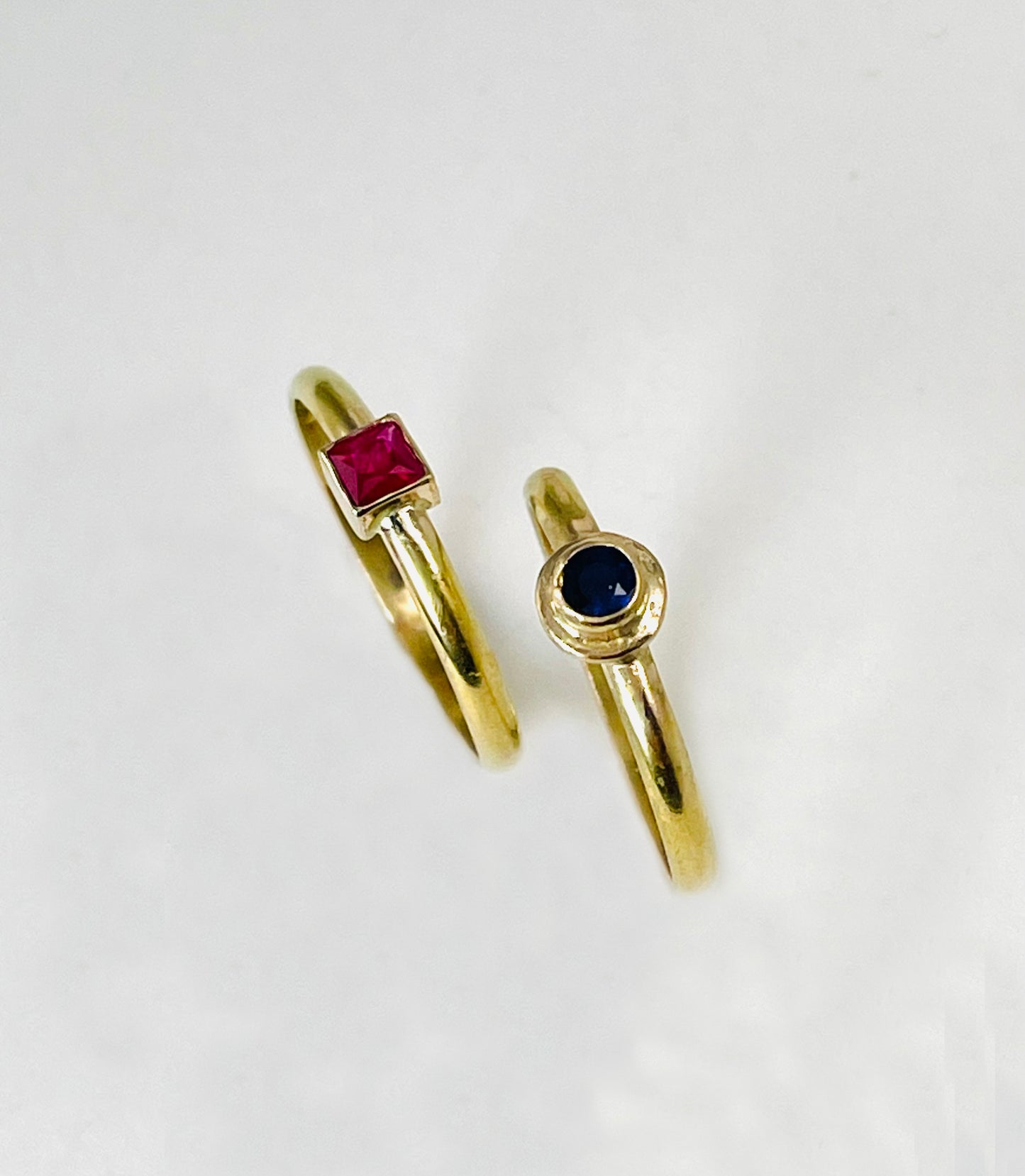 14K gold stacking ring with ruby
