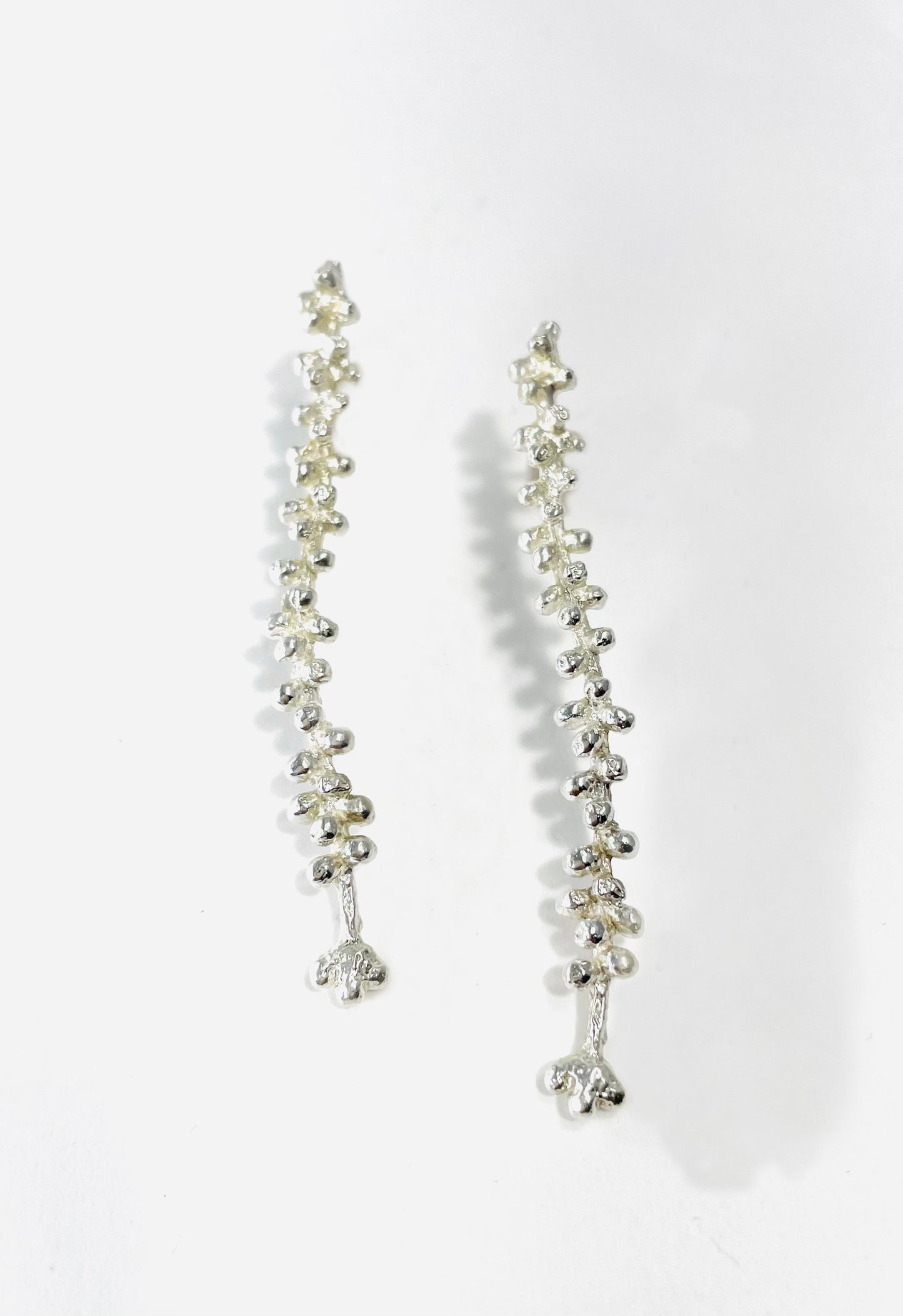 Sterling silver cone bract long dangles