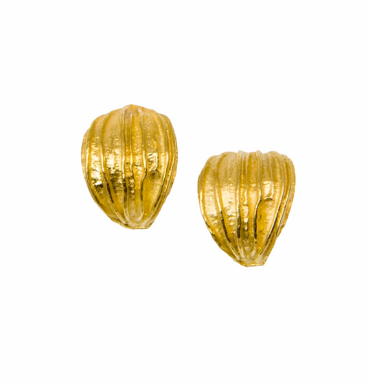 18K gold post earrings