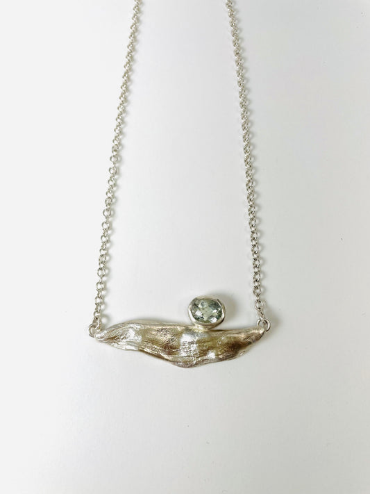 Streling silver and faceted Parsioite necklace