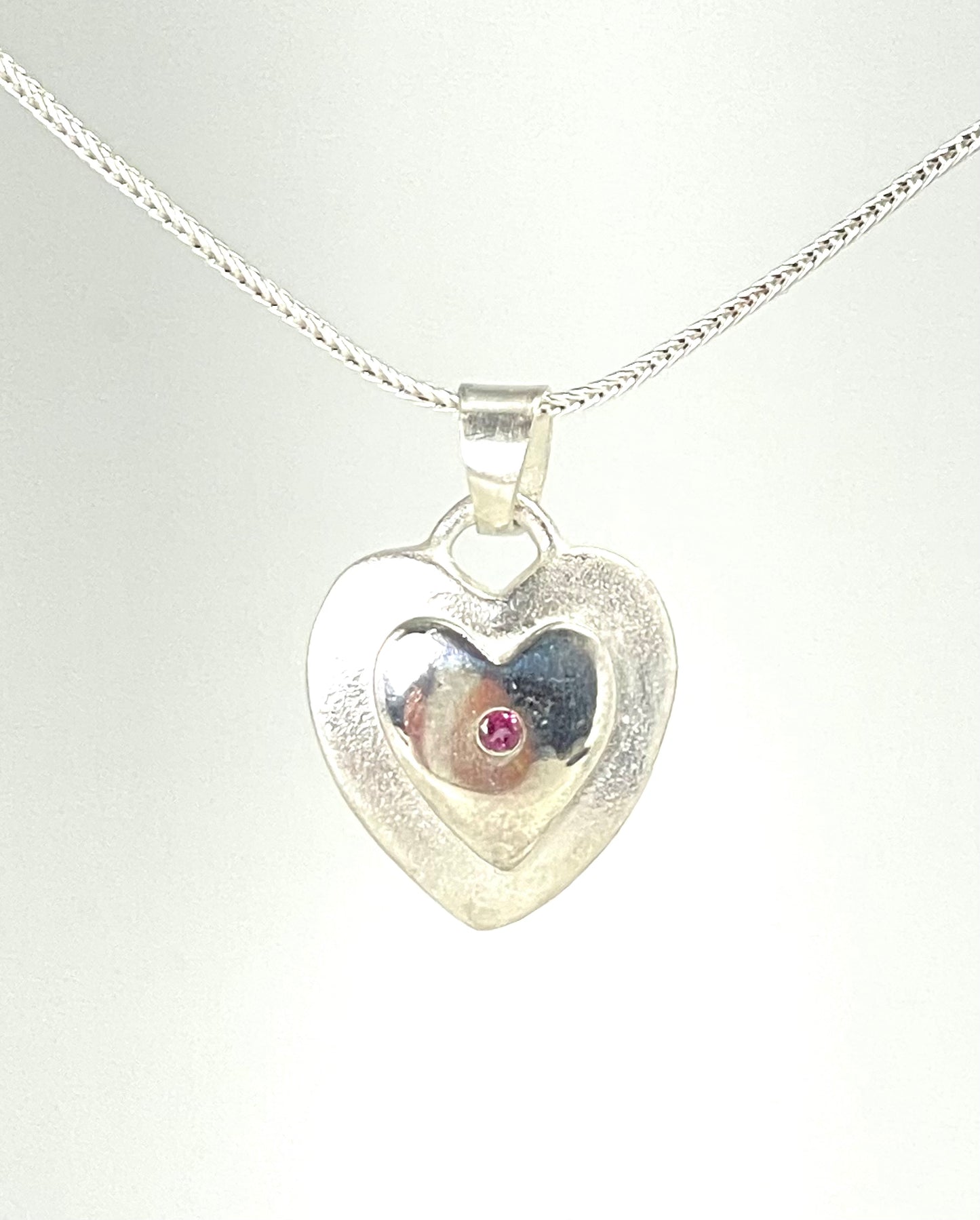 Sterling silver 'Heart within a Heart' pendant