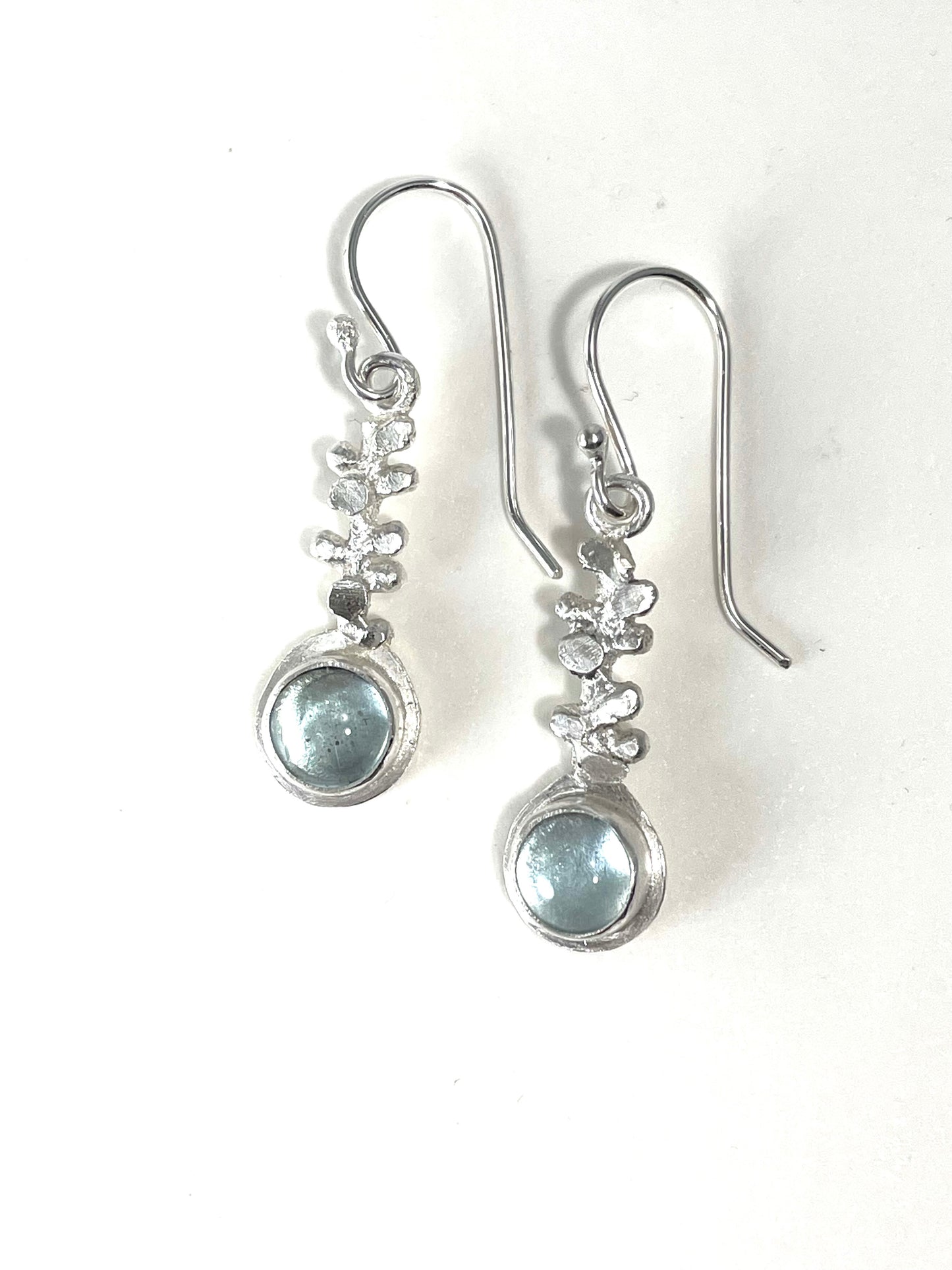 Sterling silver Lummi' earrings with aquamarine