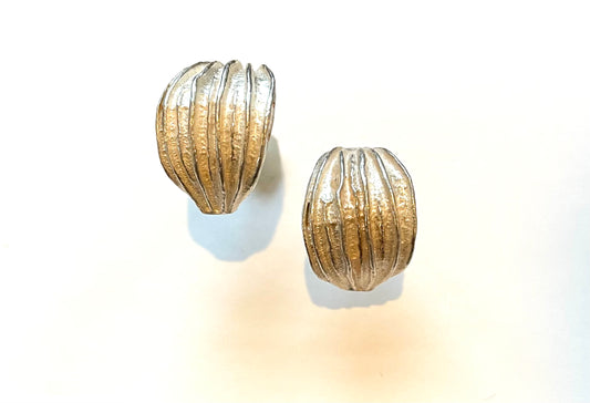 Sterling silver 'pod' earrings