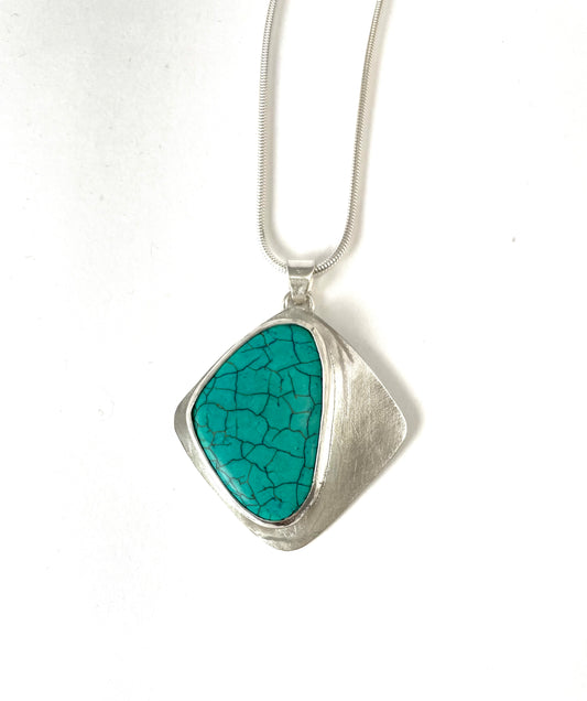 Sterling silver and turquoise pendant