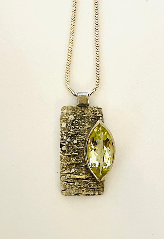 Silver and lemon topaz pendant