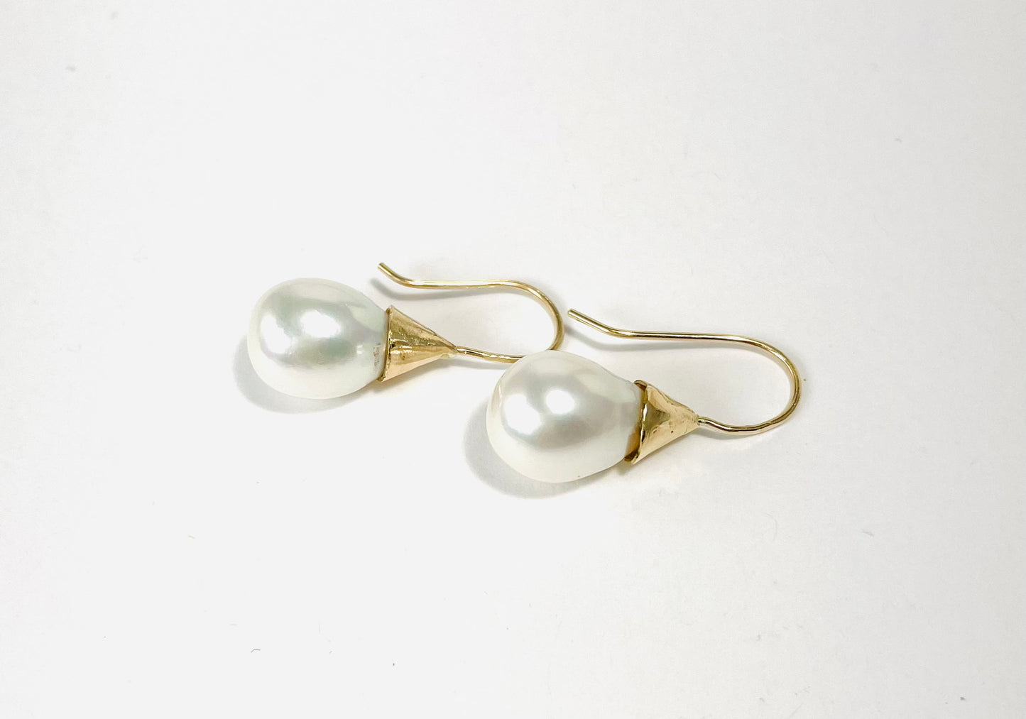 Baroque pearls set in 14K gold