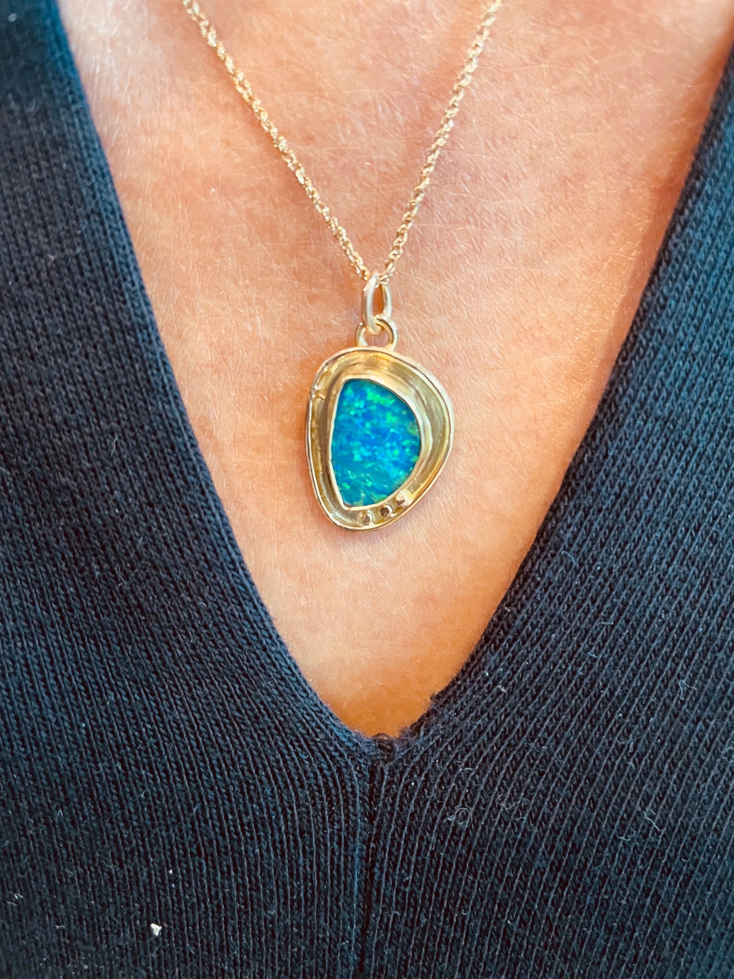 Australian boulder opal pendant