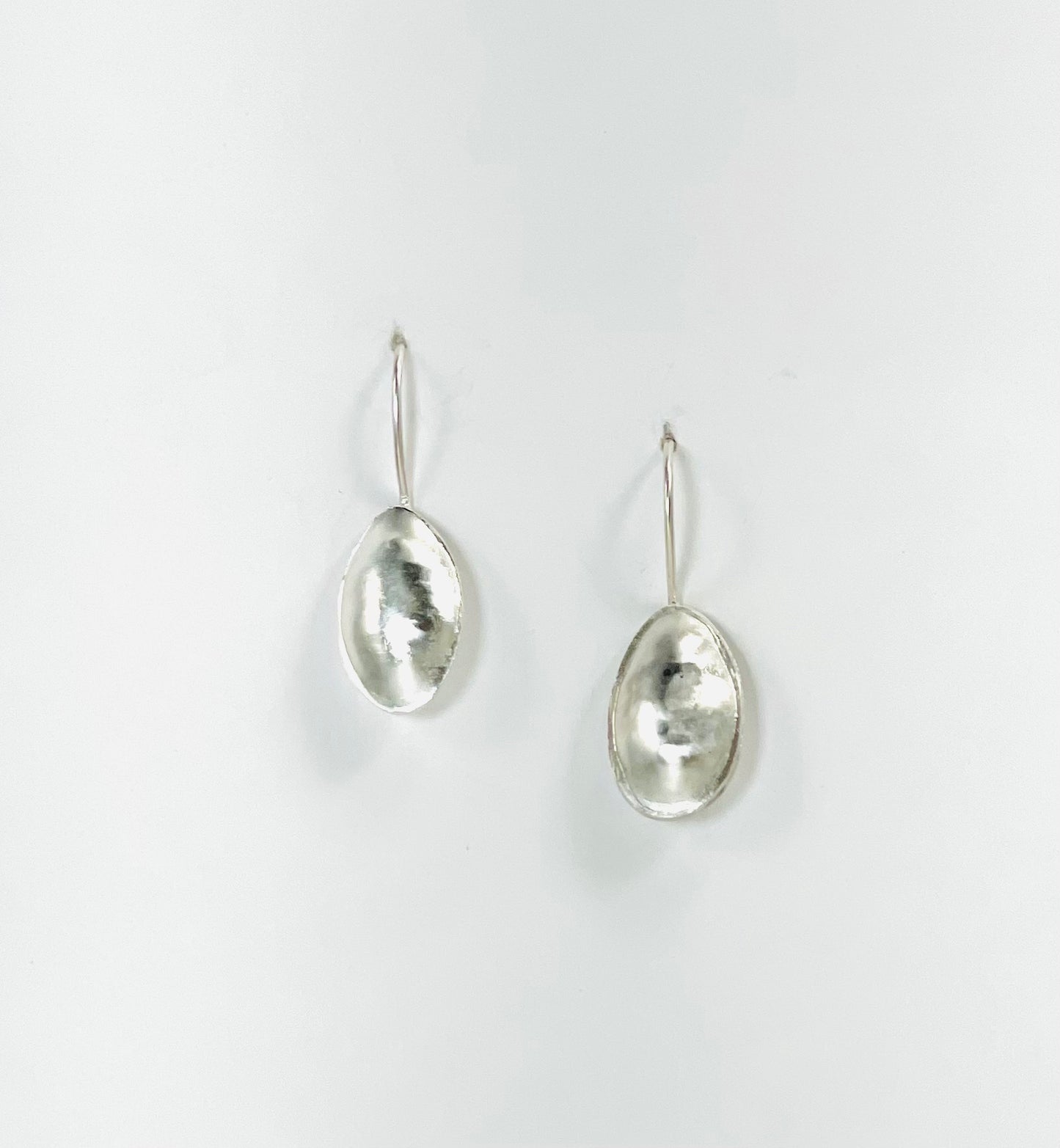 Silver 'pod' earrings