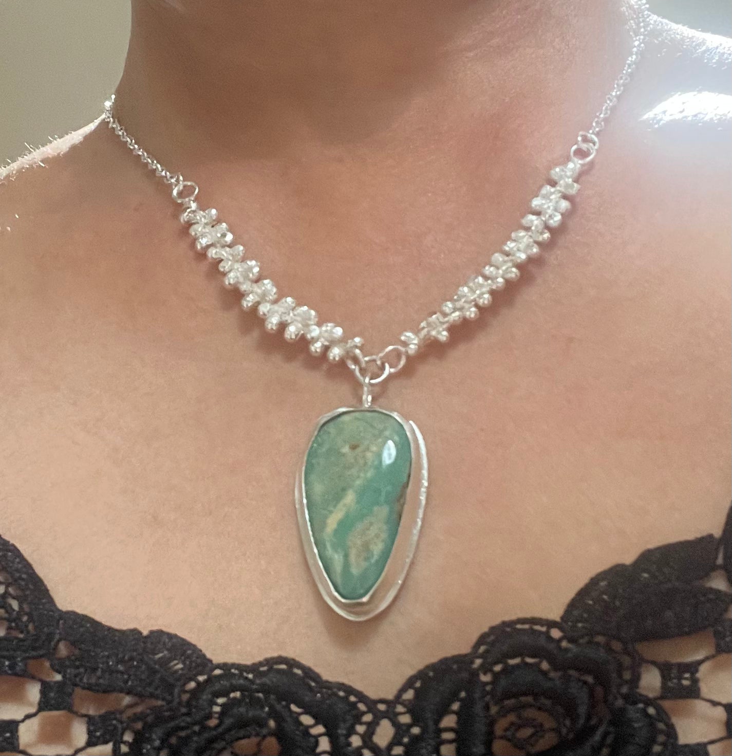 Sonoran turquoise in silver