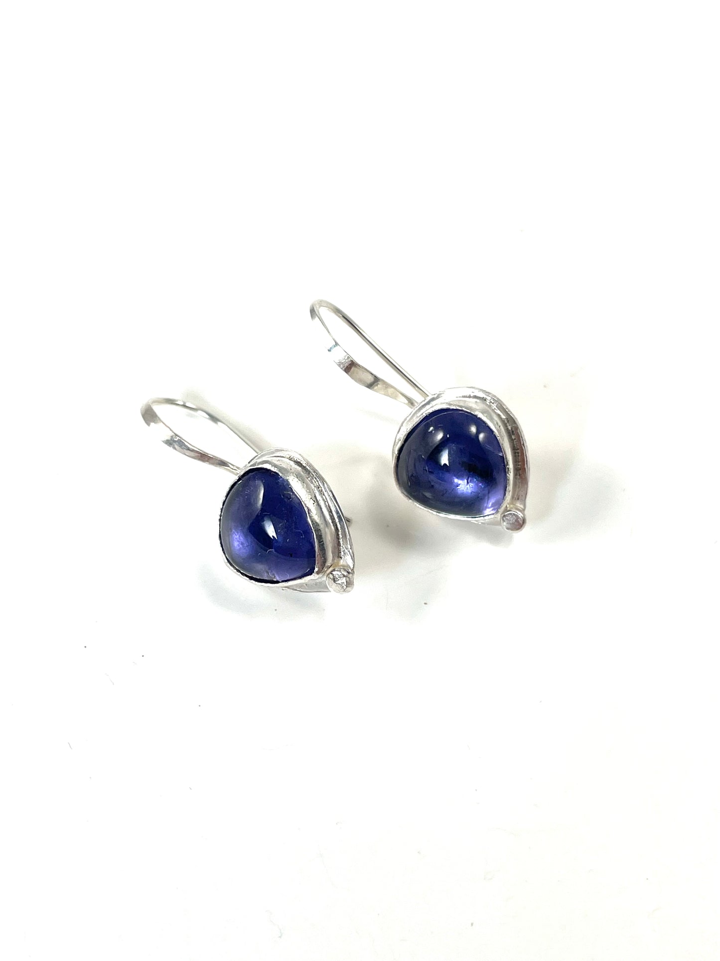 Sterling silver and iolite earrings