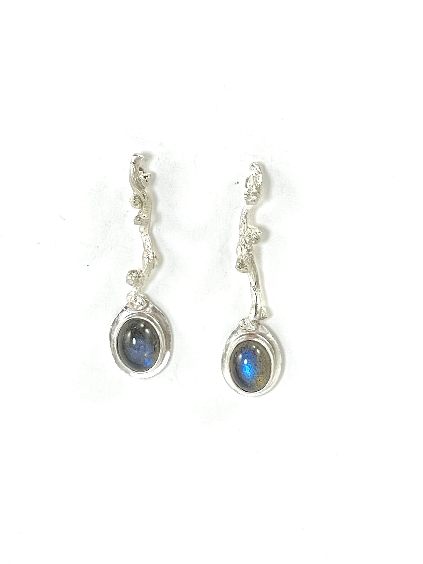 Sterling silver and labradorite earrings
