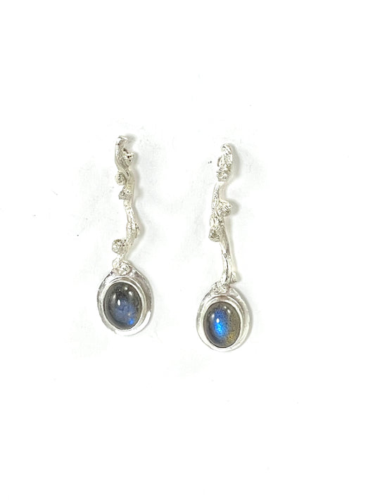 Sterling silver and labradorite earrings