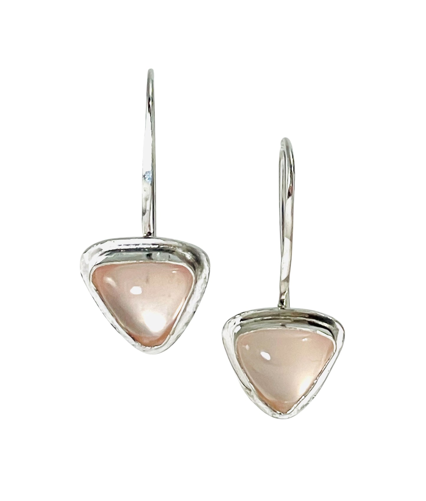 Sterling silver rose quartz earrings