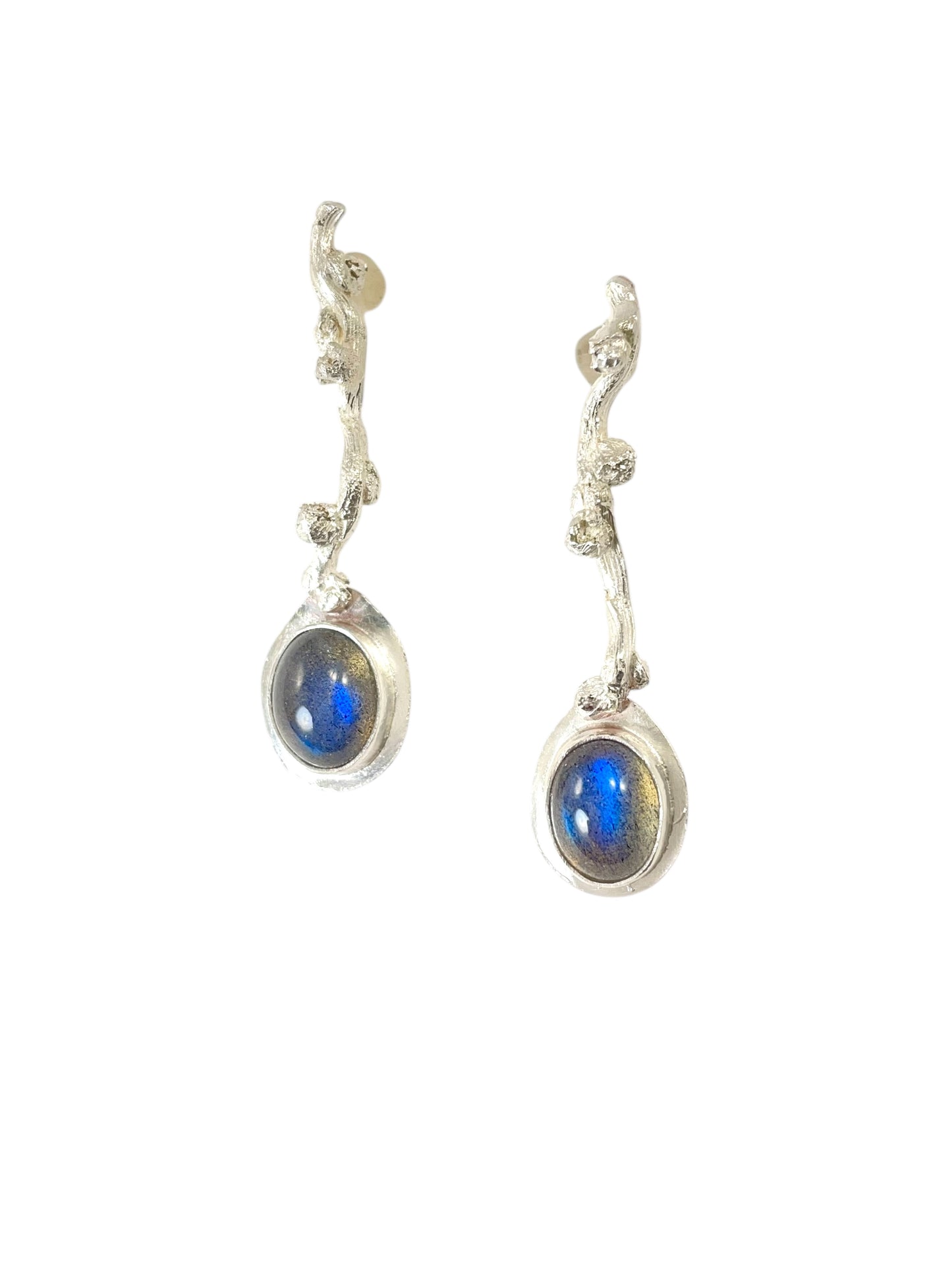 Sterling silver and labradorite earrings