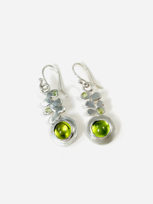 Sterling silver and peridot earrings
