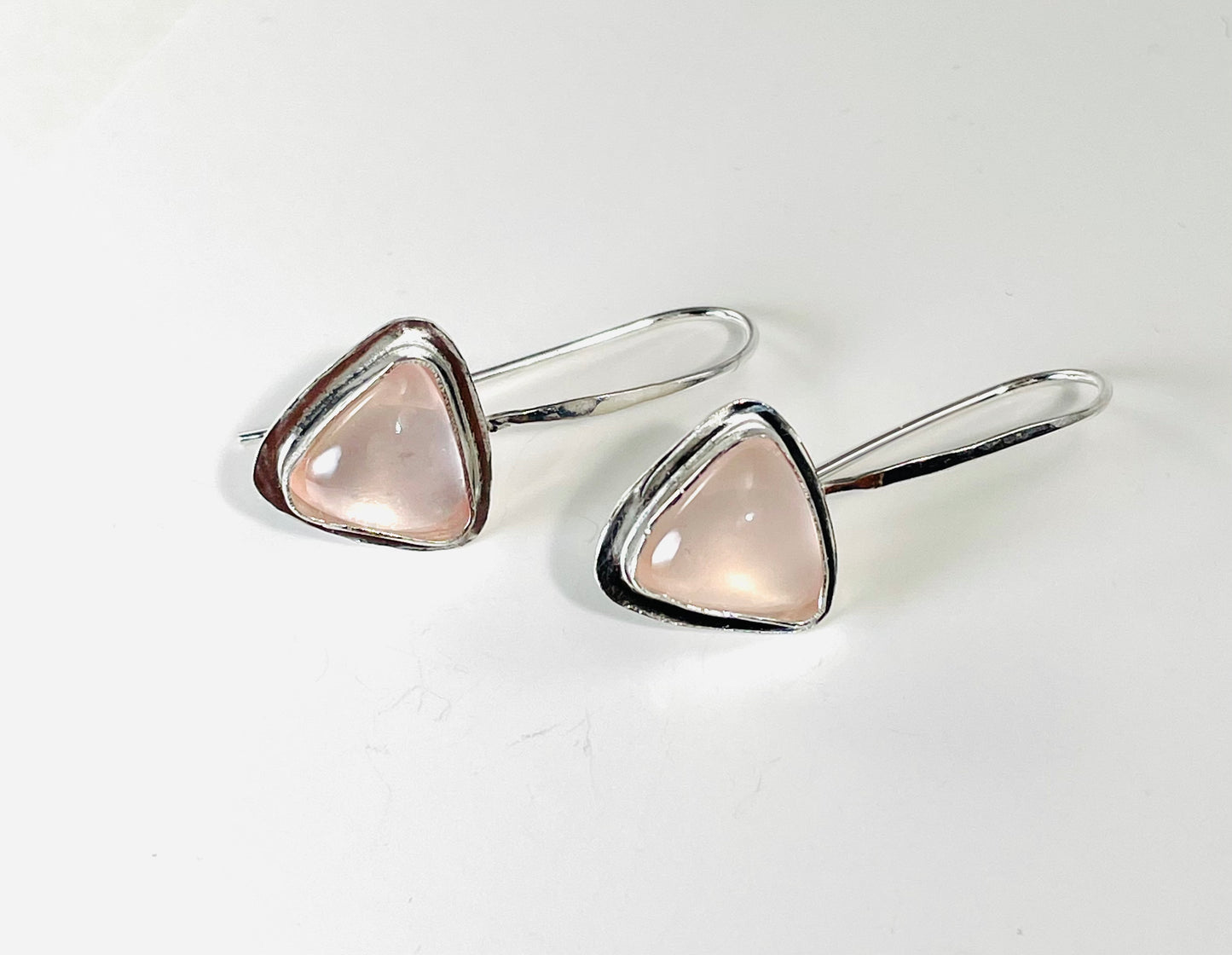 Sterling silver rose quartz earrings